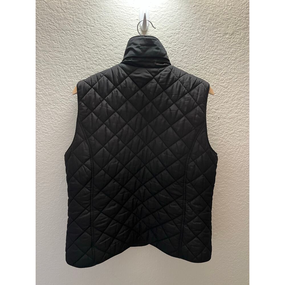 Charter Club Black Quilted Button Front Vest Lightweight Puffer Size L - Picture 4 of 5
